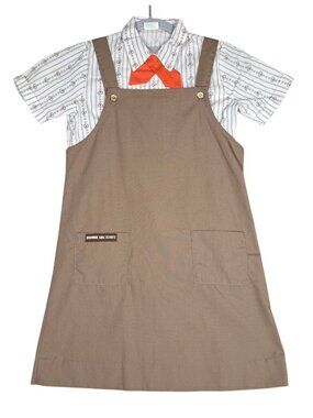 Vtg Girl Scouts Brownie Uniform Sz 10 Jumper Dress Shirt Outfit Girls 70s 80s